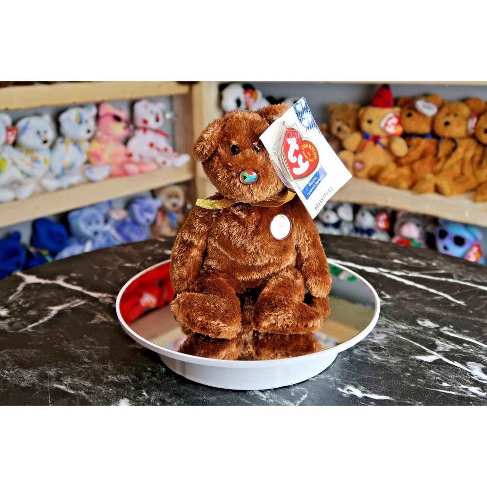 TY Beanie Baby - Champion the FIFA Bear (South Africa) | MWMT | Vintage | Rare